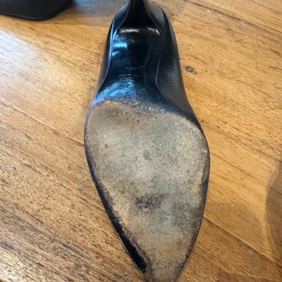 Vintage Gianni Versace Black Leather Heels EU Size 36 - Picture 3 of 8